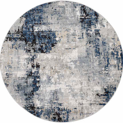 Campsall Blue Abstract Rug - Promo Rugs TriadCommerceInc 6'7" Round