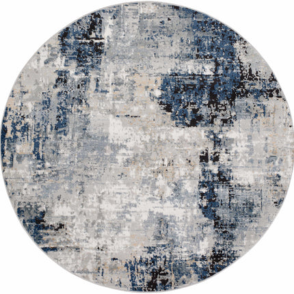 Campsall Blue Abstract Rug - Promo Rugs TriadCommerceInc 7'10" Round