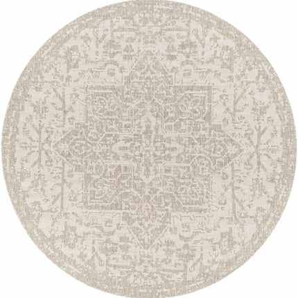 Beige Kilmacolm Outdoor Rug Rugs TriadCommerceInc 7'10" Round