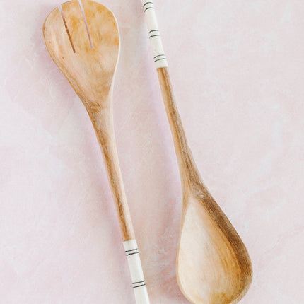 Striped Salad Servers Serveware TriadCommerceInc   