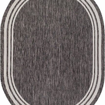 Coonamble Bordered Antrasit Outdoor Rug Rugs TriadCommerceInc