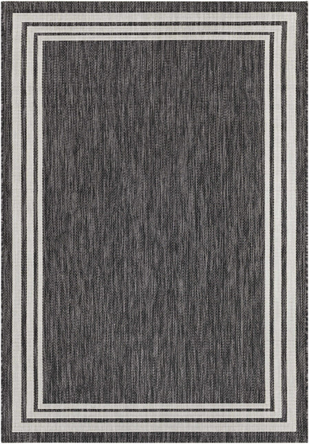 Coonamble Bordered Antrasit Outdoor Rug Rugs TriadCommerceInc 5'3" x 7'7" Rectangle