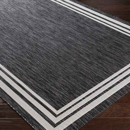Coonamble Bordered Antrasit Outdoor Rug Rugs TriadCommerceInc