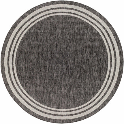 Coonamble Bordered Antrasit Outdoor Rug Rugs TriadCommerceInc 7'10" Round