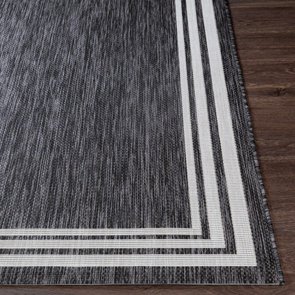 Coonamble Bordered Antrasit Outdoor Rug Rugs TriadCommerceInc