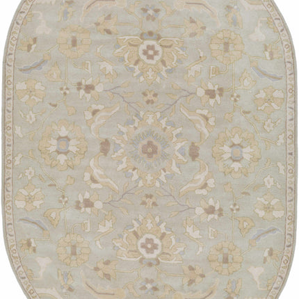 Copen Beige Floral Wool Rug Rugs TriadCommerceInc 6' x 9' Oval