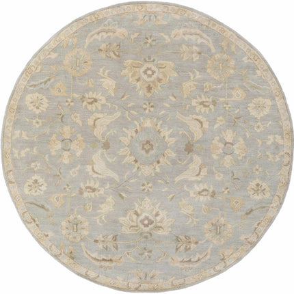 Copen Beige Floral Wool Rug Rugs TriadCommerceInc 8' Round