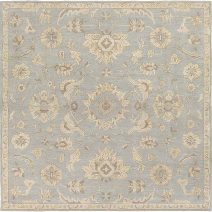Copen Beige Floral Wool Rug Rugs TriadCommerceInc 8' Square