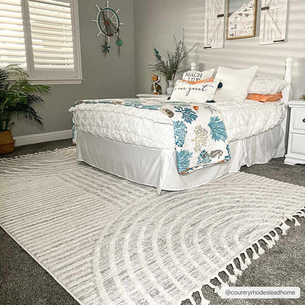 Dauin 3D Rainbow Area Rug with Tassels Rugs TriadCommerceInc