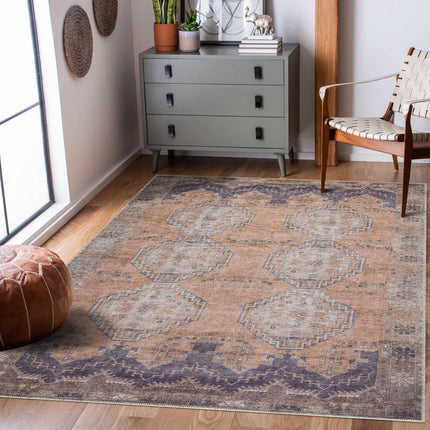 Carrabelle Peach Washable Area Rug - Clearance Rugs TriadCommerceInc