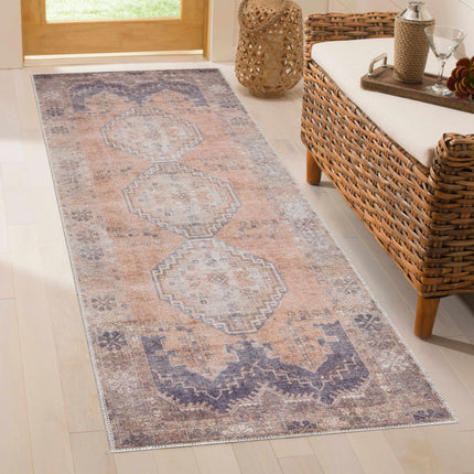 Carrabelle Peach Washable Area Rug - Clearance Rugs TriadCommerceInc