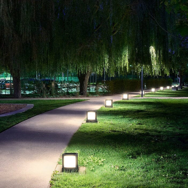 Cube-1000 Solar Outdoor Post-Cap Light Dusk to Dawn Landscape Pathway Lighting TriadCommerceInc
