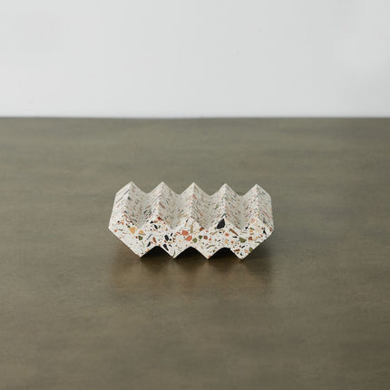 Zig-Zag Neutral Terrazzo Soap Dish Décor TriadCommerceInc