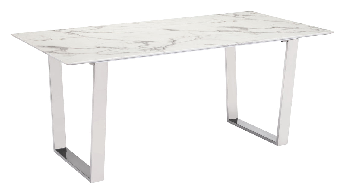 Atlas Dining Table White & Silver Tables TriadCommerceInc Default Title  