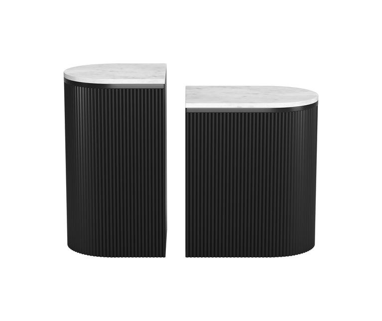 Ormara Side Table Set (2-Piece) White & Black Side Tables TriadCommerceInc   