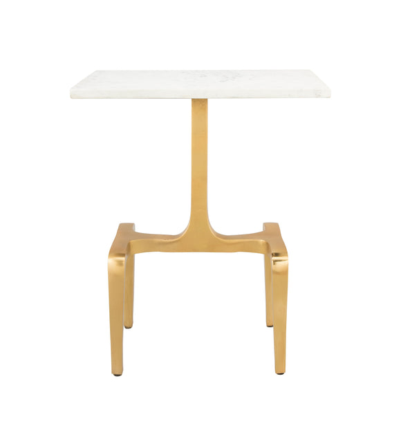 Clement Side Table White & Gold Side Tables TriadCommerceInc   