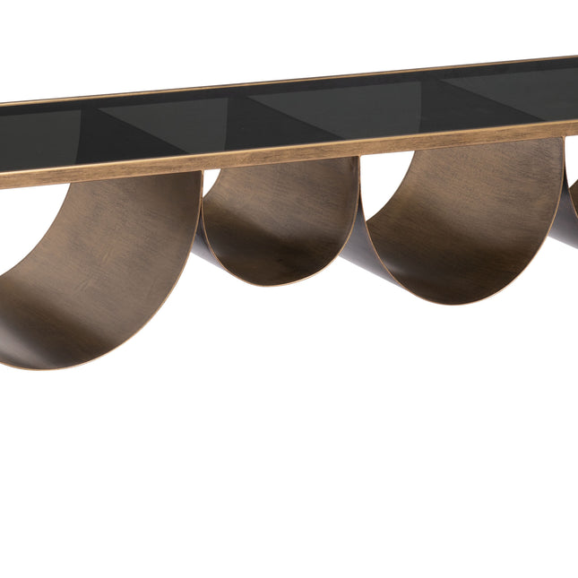 Reed Coffee Table Brass & Black Coffee Tables TriadCommerceInc   