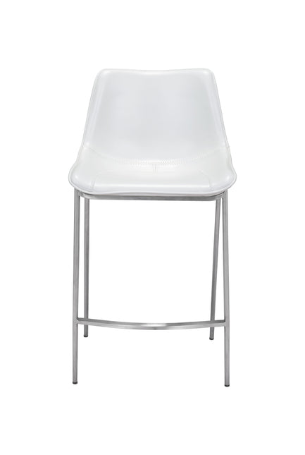 Magnus Counter Stool (Set of 2) White & Silver Counter Stools TriadCommerceInc   