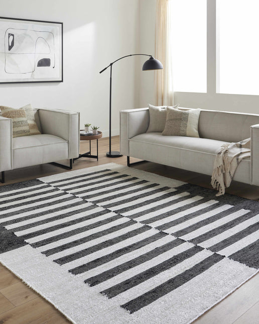 Soren Black&White Jute Area Rug Rugs TriadCommerceInc