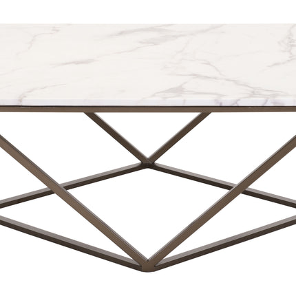Tintern Coffee Table White & Antique Bronze Coffee Tables TriadCommerceInc   