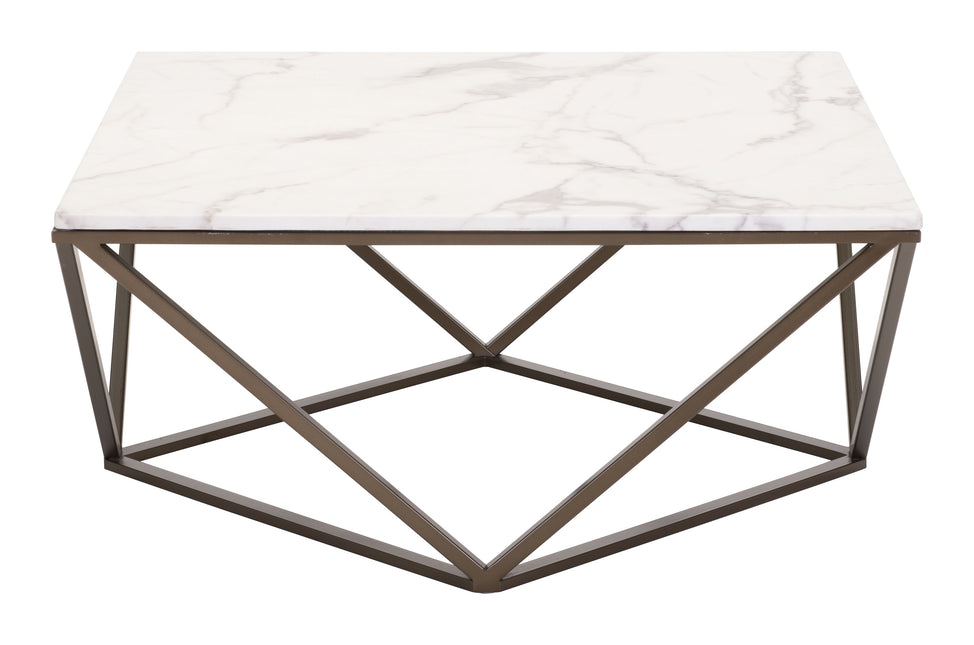 Tintern Coffee Table White & Antique Bronze Coffee Tables TriadCommerceInc   
