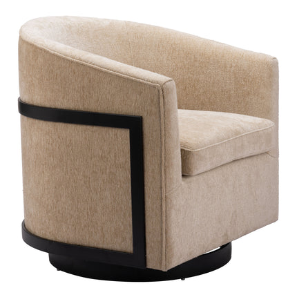 Hanko Swivel Chair Golden Beige Chairs TriadCommerceInc   