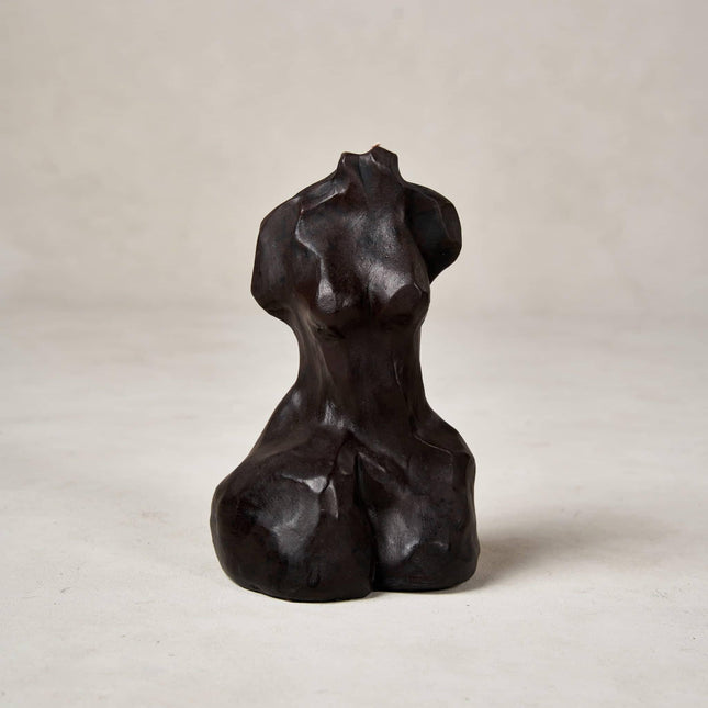 Delphina Sculpture Candle Candles TriadCommerceInc Obsidian Black