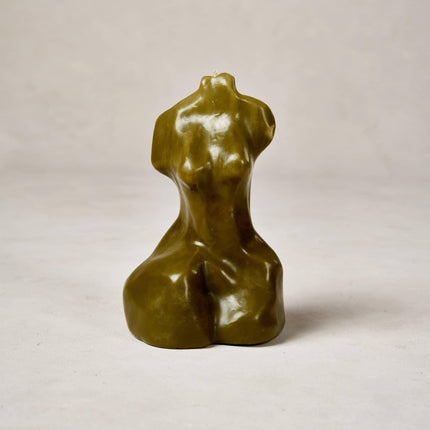 Delphina Sculpture Candle Candles TriadCommerceInc Olive Green