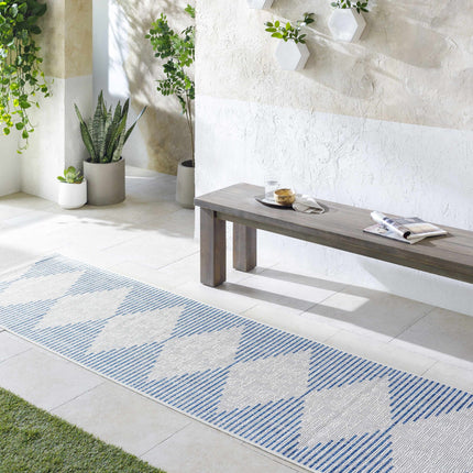 Stephan Blue & Cream Outdoor Rug Rugs TriadCommerceInc