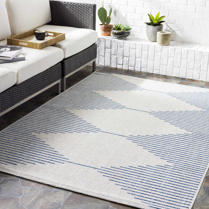 Stephan Blue & Cream Outdoor Rug Rugs TriadCommerceInc