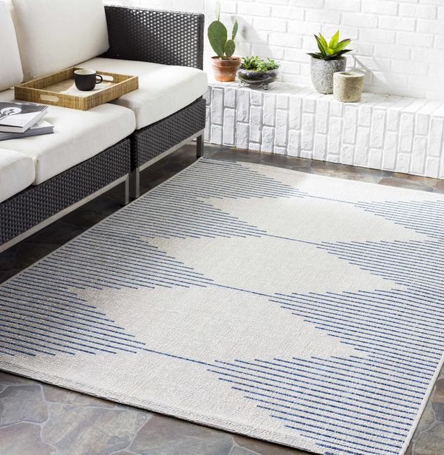 Stephan Blue & Cream Outdoor Rug Rugs TriadCommerceInc