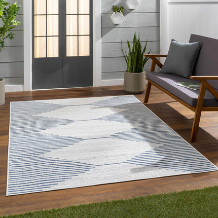 Stephan Blue & Cream Outdoor Rug Rugs TriadCommerceInc