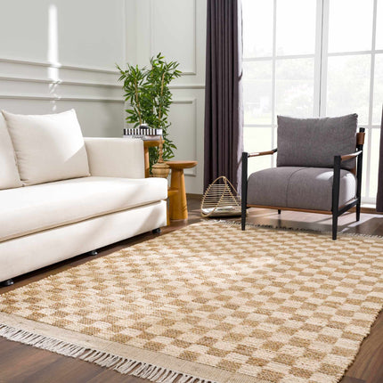 Ionut Checkered Jute Area Rug Rugs TriadCommerceInc