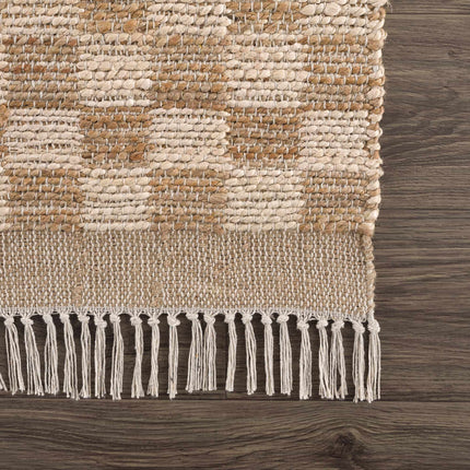 Ionut Checkered Jute Area Rug Rugs TriadCommerceInc