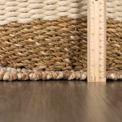 Ionut Checkered Jute Area Rug Rugs TriadCommerceInc