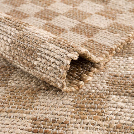 Ionut Checkered Jute Area Rug Rugs TriadCommerceInc