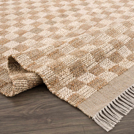 Ionut Checkered Jute Area Rug Rugs TriadCommerceInc