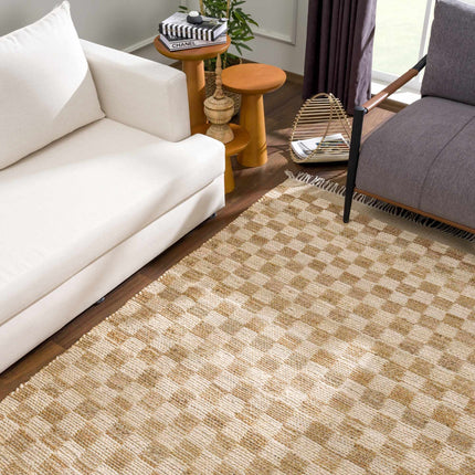 Ionut Checkered Jute Area Rug Rugs TriadCommerceInc