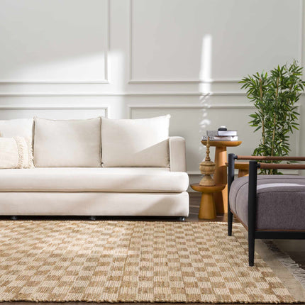 Ionut Checkered Jute Area Rug Rugs TriadCommerceInc