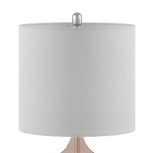 Ellipse Curved Pink Glass Table Lamp, Set of 2 Table Lamps TriadCommerceInc   