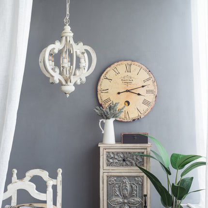 Baroda Antique Wood Curved Chandelier Home Decor > Lighting > Ceiling Lights > Chandelier TriadCommerceInc
