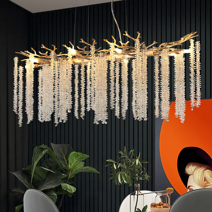 Aurora Grandeur 40" Cascading Crystal Chandelier Home Decor > Lighting > Ceiling Lights > Chandelier > Linear Chandeliers TriadCommerceInc