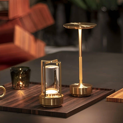 Sofia Portable Indoor & Outdoor Brass Cordless Lantern Landscape Pathway Lighting TriadCommerceInc   