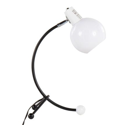 Eileen Contemporary Task Lamp in Black Metal and White Plastic Shade Table Lamps TriadCommerceInc