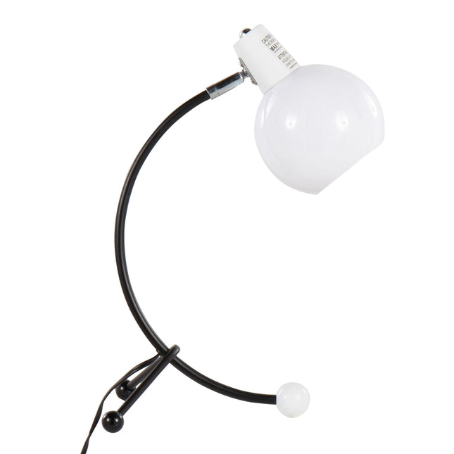 Eileen Contemporary Task Lamp in Black Metal and White Plastic Shade Table Lamps TriadCommerceInc