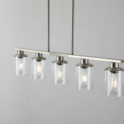 Ophelia Brushed Nickel Glass Chandelier Home Decor > Lighting > Ceiling Lights > Chandelier TriadCommerceInc