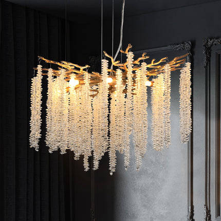 Aurora Cascade 24" Gold Crystal Chandelier Home Decor > Lighting > Ceiling Lights > Chandelier TriadCommerceInc