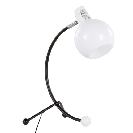 Eileen Contemporary Task Lamp in Black Metal and White Plastic Shade Table Lamps TriadCommerceInc