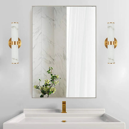 Modern Gold Resin Wall Sconce Set of 2 Wall Lighting TriadCommerceInc   