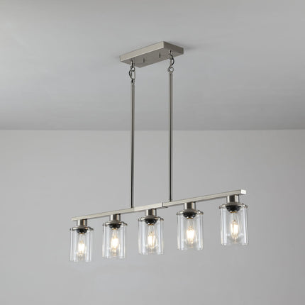 Ophelia Brushed Nickel Glass Chandelier Home Decor > Lighting > Ceiling Lights > Chandelier TriadCommerceInc